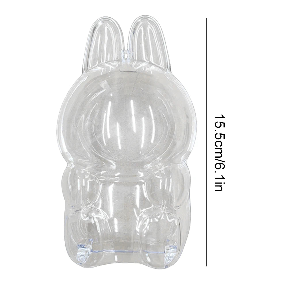 For Labubu Transparent Protective Cover Monster Toy Storage Case Cute Elf Plushie Display Cover for Sitting Party Dolls