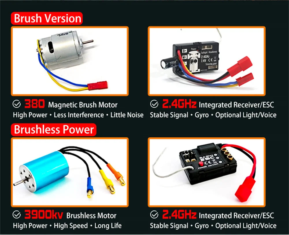 SG PINECONE FOREST 1605/1606 PRO 50km/h High Speed RC Car Brushless 1/16 2.4G 4WD Drift Remote Control Car with LED Lights