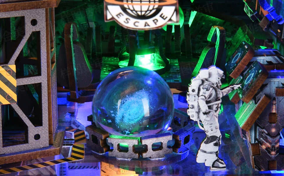 Book Nook Kit Apollo Bricks Space Exploration Model Build 3D Wooden Puzzle DIY Bookshelf Miniatural Astrona Dollhouse Decoration