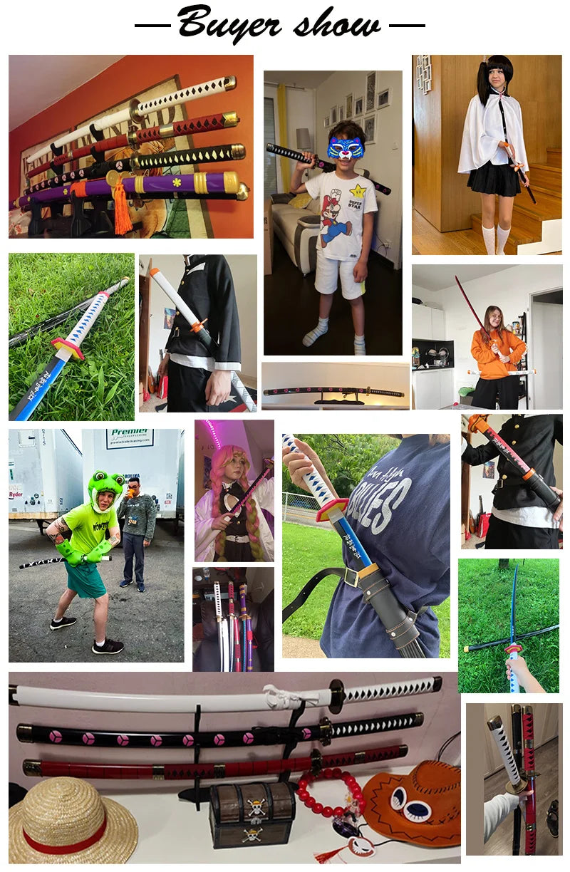 80cm Anime Bleach Katana Swords Kurosaki Ichigo Ninja Blade Cosplay Prop Wooden Anime Katana  Zangetsu Decorative