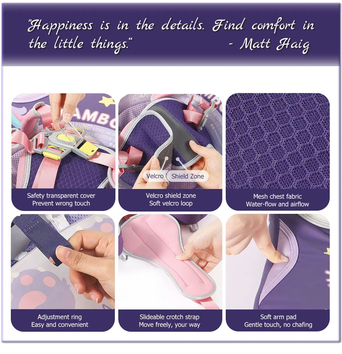 Mambobaby Float Safe Solid Core ST-Unicorn B503-143-W-Z Comfort Always: Skin-friendly Coat Baby Swimming Ring Toddler Pool Float