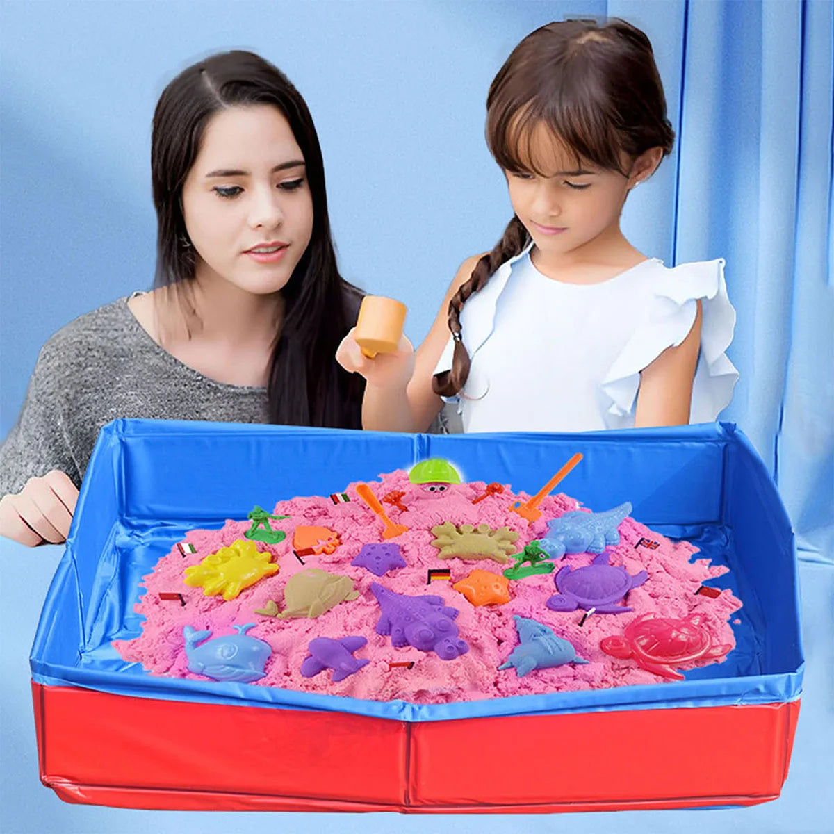 Sand Table for Kids, Children Summer Outdoor Activity Sand and Water Table, Beach Toys Sand Sandbox Sensory Toys for Boys Girl