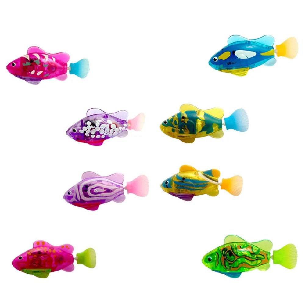 LED Electric Simulation Fish With Light Pet Playing Toys Water Swimming Fish Fish Tank Ornaments Baby Shower Toys
