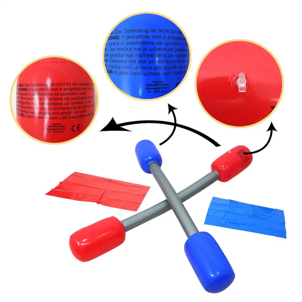 Inflatable Gladiator Jousting Yard Game Sticks Mats Kit Inflatable Gladiator Game Battle Outdoor Accessories For Boys Girls