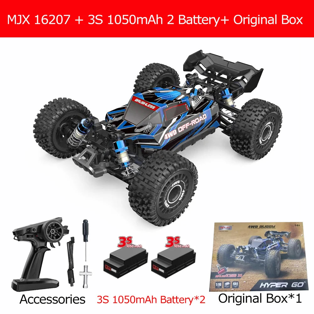 MJX16207 16208 1/16 RC Car 70KM/h Brushless HYPER GO 2.4G 4WD Racing Car Off-Road Remote Control RC Truck Hobby Toy