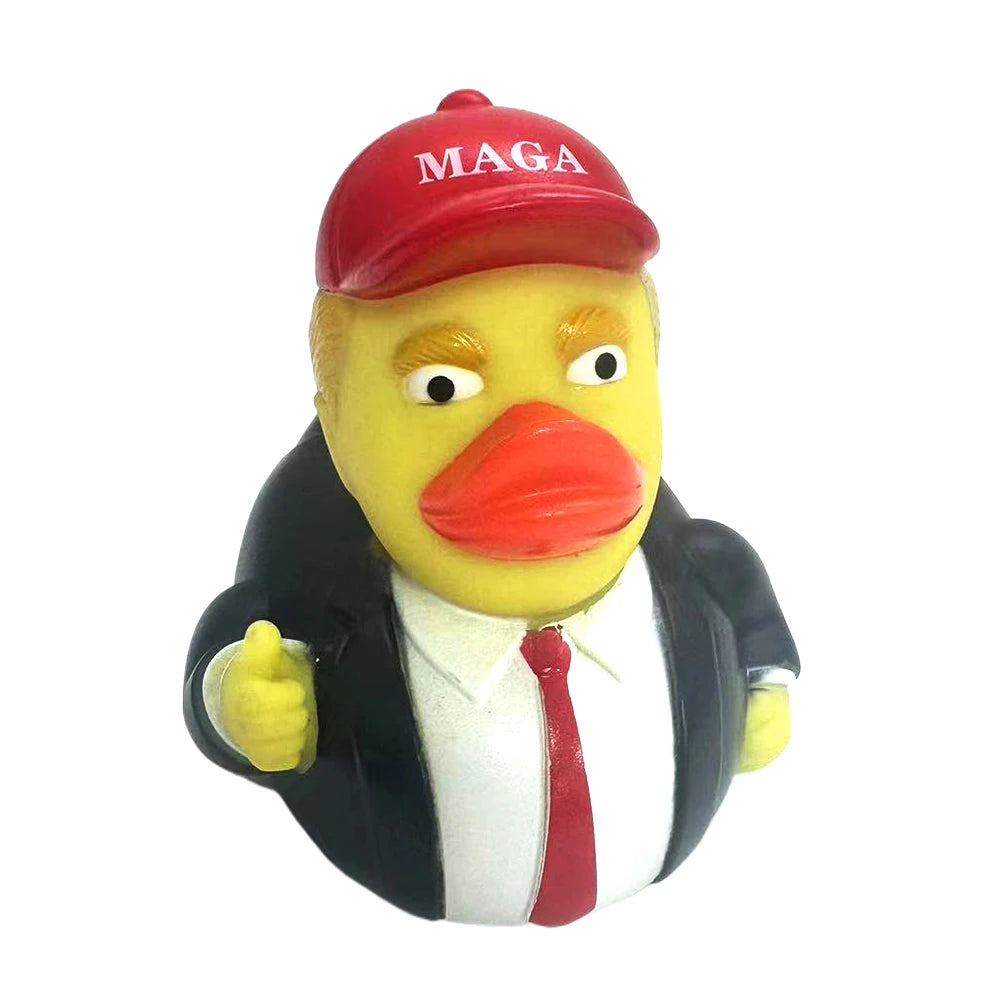 Novelty Trump Rubber Duck Bath Toy Rubber Duckies Trump Merchandise Funny Duck Toy US President Baby Toy for Kids Baby Gift