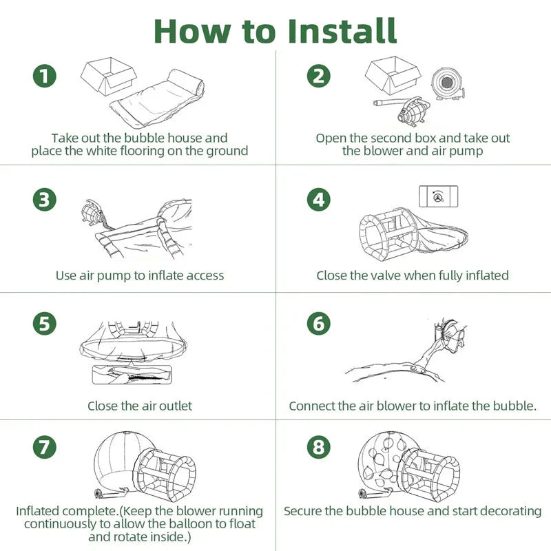 Factory Camping Tent House Outdoor Bubble Tent Inflatable Transparent Dome Clear Bubble Tent House for camping
