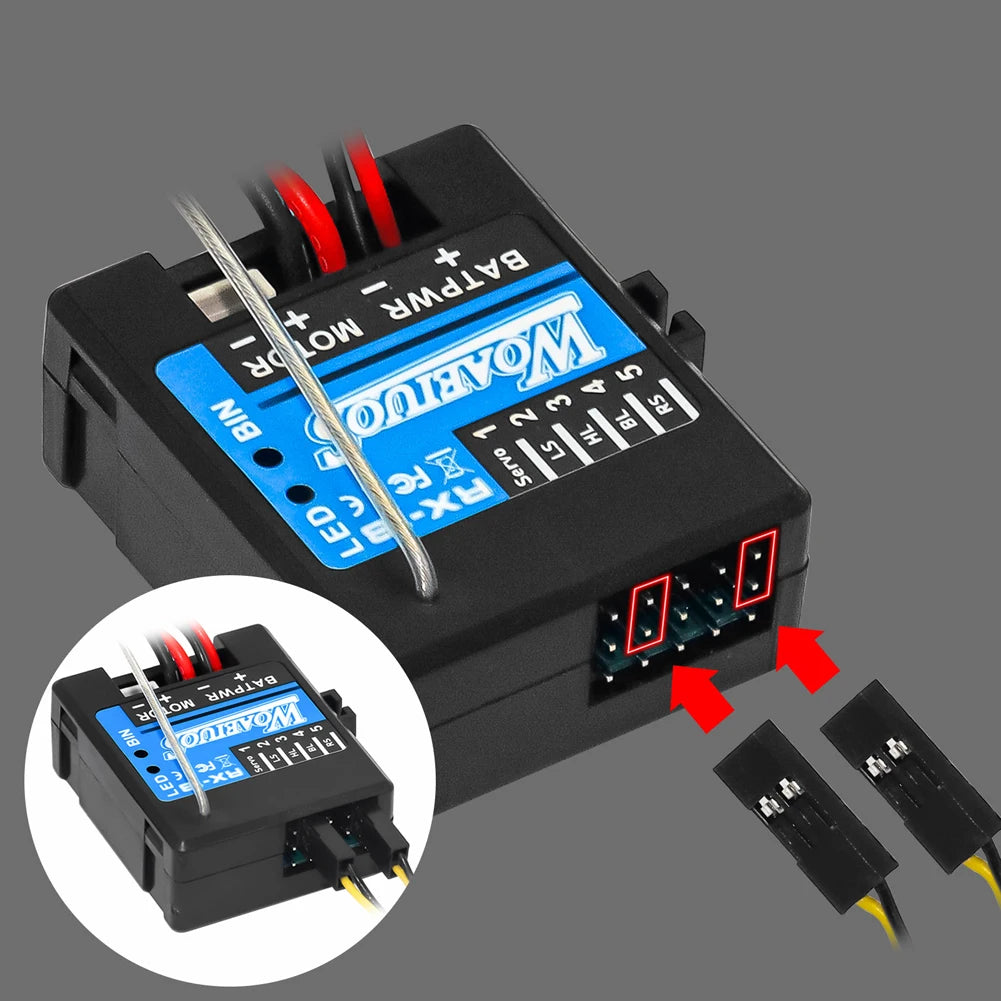 2 in 1 ESC & Receiver 2.4G 3CH Transmitter Remote Controller Rc Car Remote Controller Specially Designed for Axial SCX24 RC Car