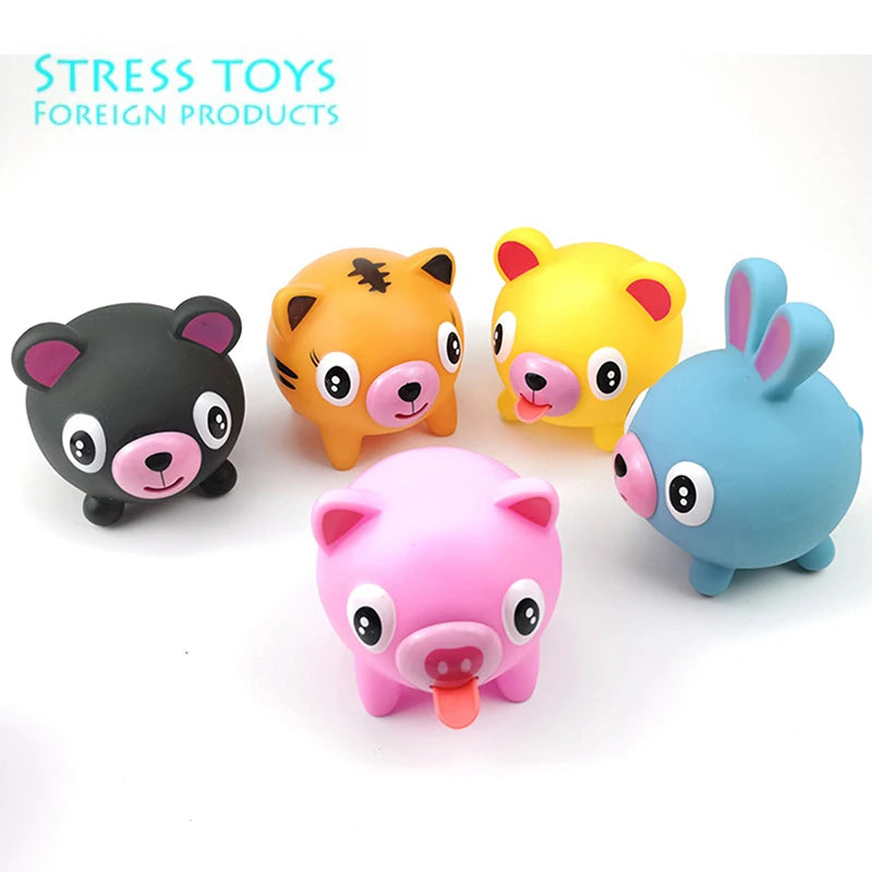 Talking Animal Baby Toys Jabber Ball Tongue Out Stress Relieve Soft Cute Tiger Pig Dog Ball Great Gifts for Kids Adult Baby Toy