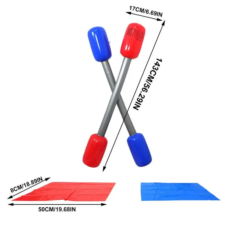 Inflatable Gladiator Jousting Yard Game Sticks Mats Kit Inflatable Gladiator Game Battle Outdoor Accessories For Boys Girls