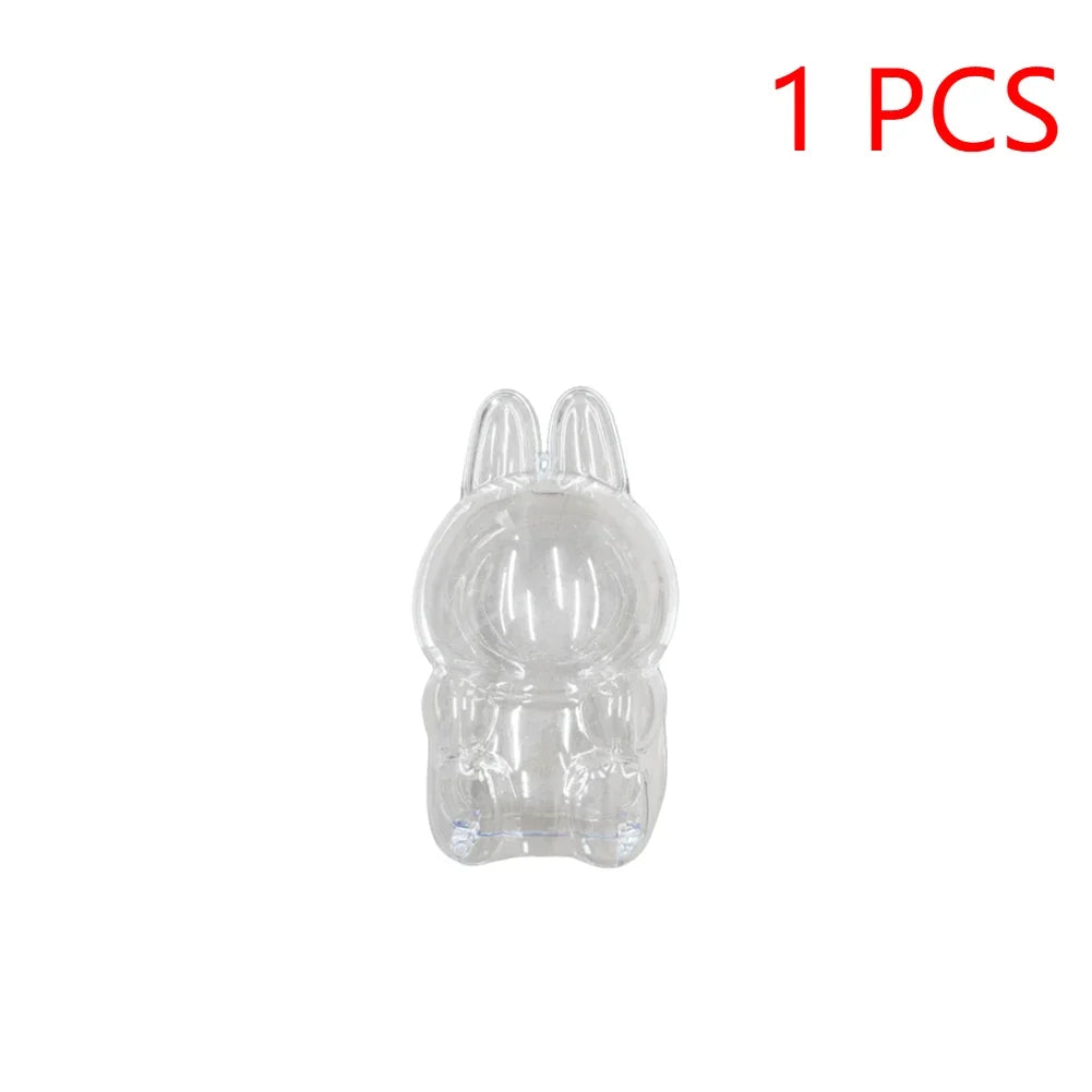 2025 LABUBU Clear Macaron Case Dust Case Popmart Bubble Mart Doll Accessories Elf Doll Cover Storage Box Christmas New Year Gift
