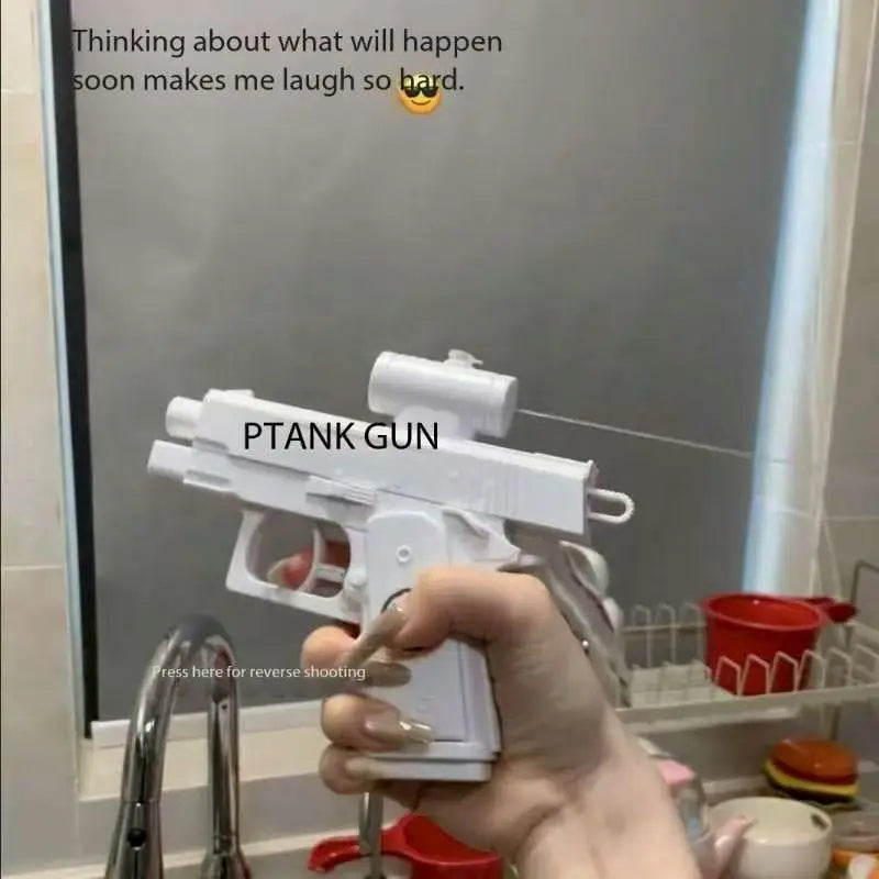 Outdoor Summer Water 2-Way Squirt Gun - Press & Spray Water Gun,Reverse Splash Toy for Prank Fun,Stress Relief, Water Fight Game