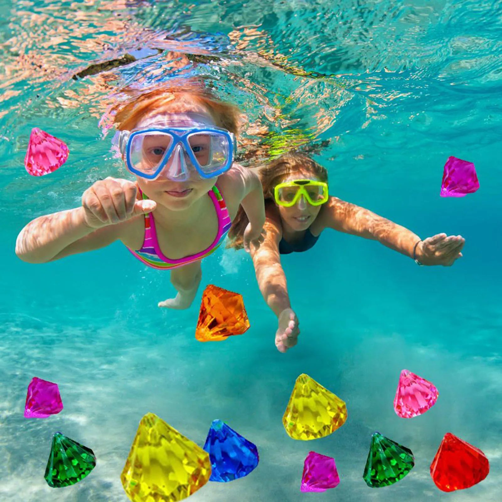 10pcs Diamond Set With Box Diving Gem Pool Toy Underwater Swimming Toy For Kids Kids Arts And Crafts Ages 2-5 Boys Fast Shipping