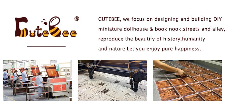 CUTEBEE DIY Book Nook Miniature Wooden Dollhouse with Lights Bookshelf Insert Kit 3D Bookend Decor Toys for Gifts Owl Bookstore