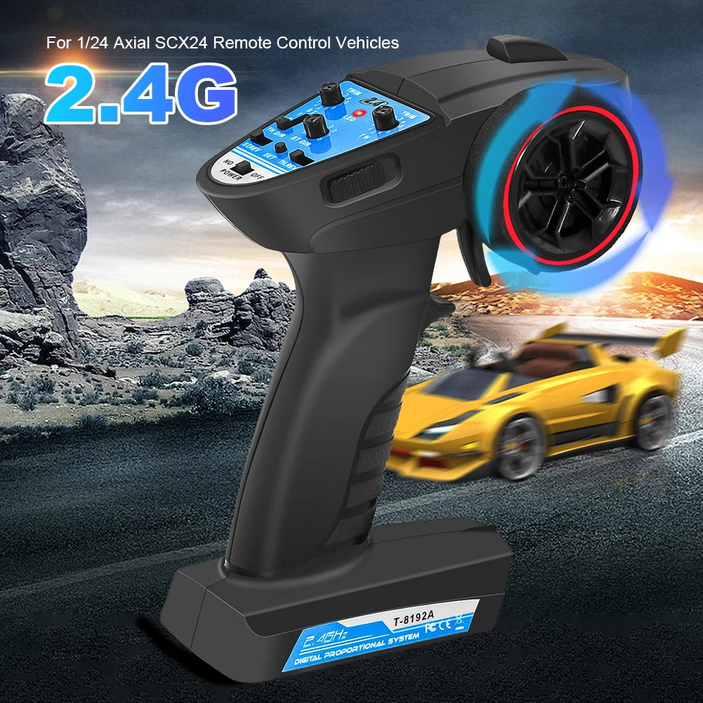 2 in 1 ESC & Receiver 2.4G 3CH Transmitter Remote Controller Rc Car Remote Controller Specially Designed for Axial SCX24 RC Car