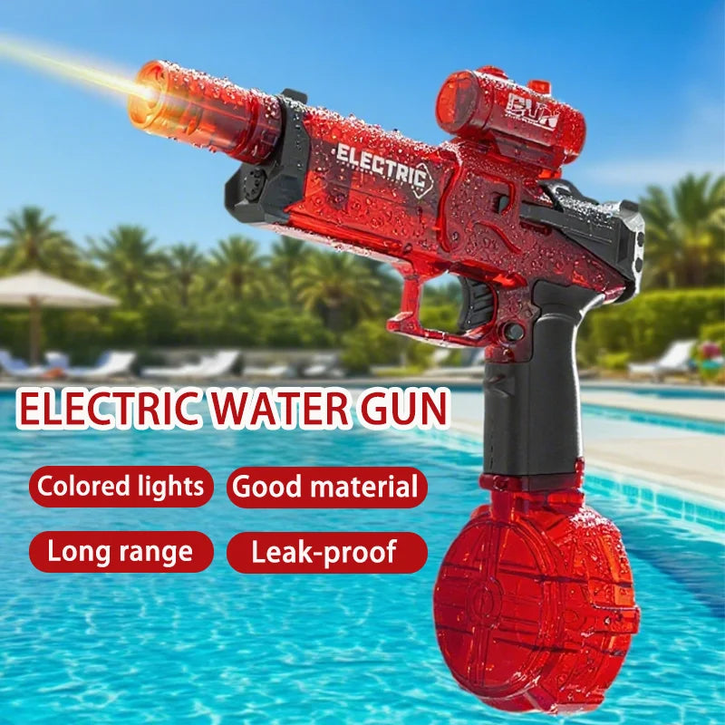 Electric Water Gun Kids Automatic Squirt Watergun Pistol With Led Lights Summer Outdoor Pool Beach Party For Adults Toys Gifts