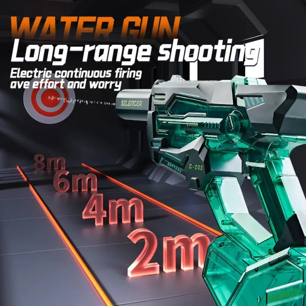 Electric Water Gun Toys with Led Induction Light Automatic Squirt Gun Summer Outdoor Beach Pool Water Pistol Toy  for Adult Gift