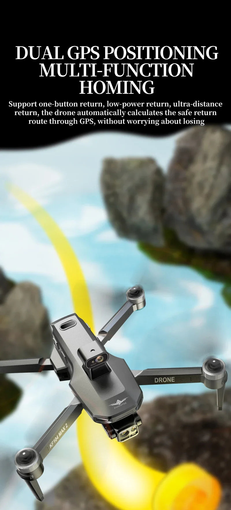 Teeggi KF104 MAX2 GPS Drone 4k Profesional 3-Axis Gimbal 360° obstacle avoidance 6KM Foldable RC with screen RC Quadcopter Dron
