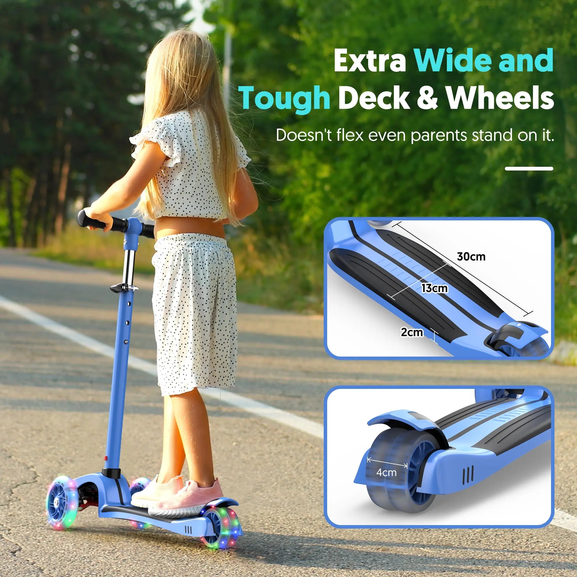 Children's Scooters Adjustable foldable pedal Kids Scooter Light-Up 3 Wheels Adjustable Height to Steer  Scooter for Ages 3-10