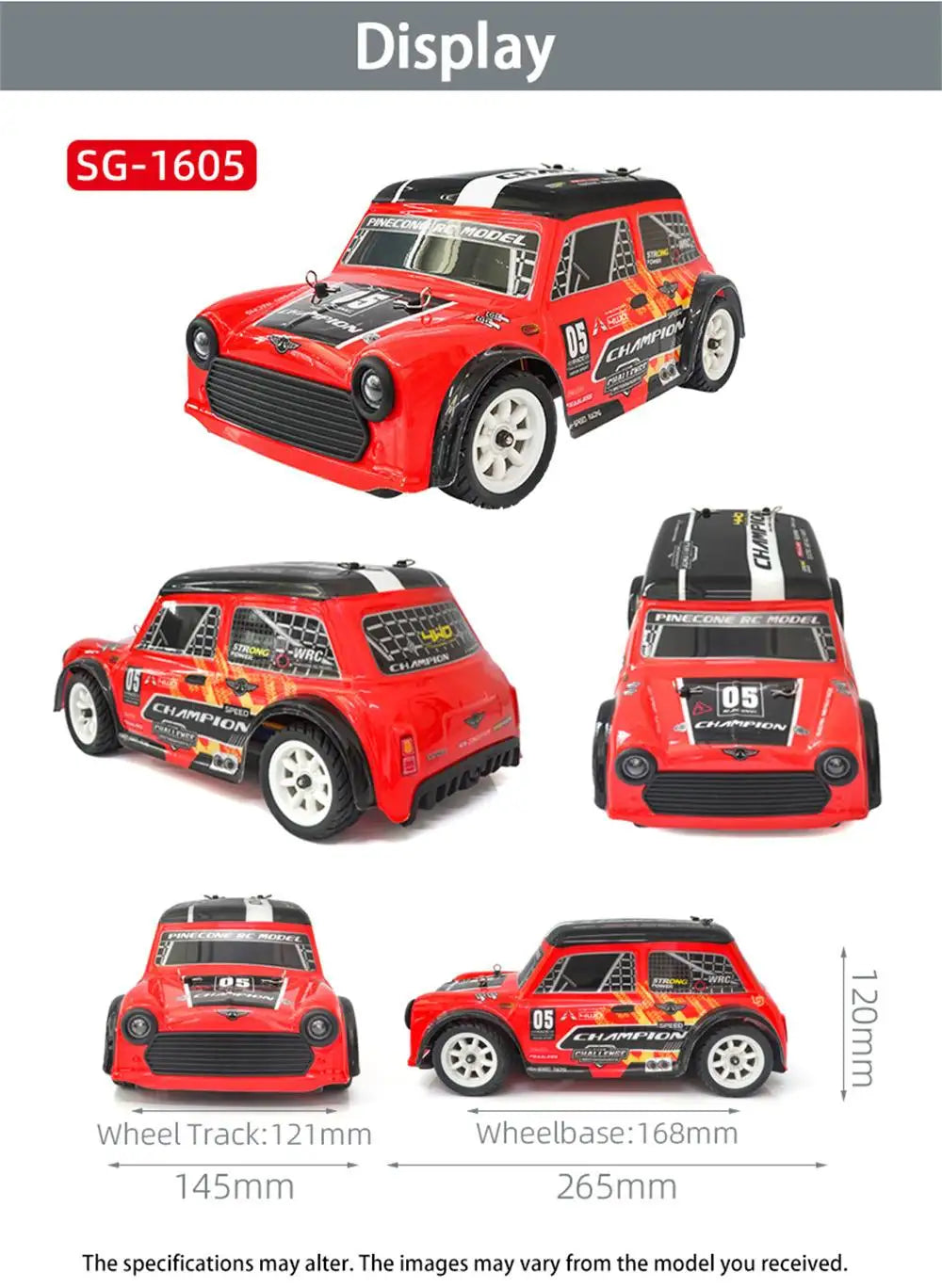 SG PINECONE FOREST 1605/1606 PRO 50km/h High Speed RC Car Brushless 1/16 2.4G 4WD Drift Remote Control Car with LED Lights