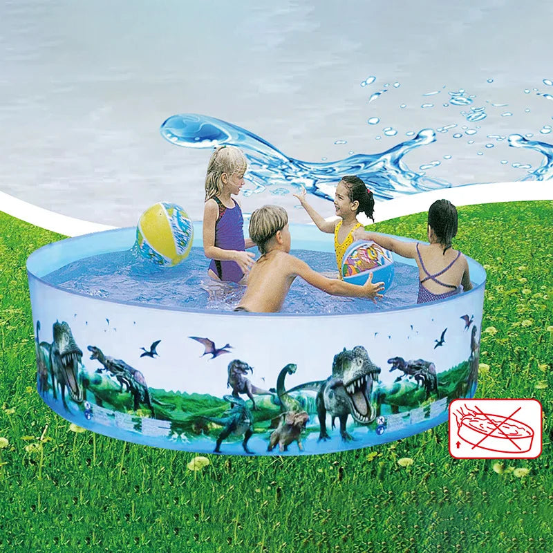 Nuwani PVC Folding Swimming Pool for Kids Toddlers - Non-Inflatable Outdoor Backyard Pool for Adults, Kids, Pets