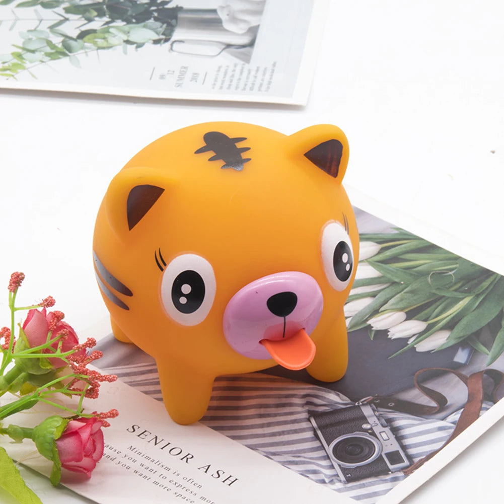 Talking Animal Baby Toys Jabber Ball Tongue Out Stress Relieve Soft Cute Tiger Pig Dog Ball Great Gifts for Kids Adult Baby Toy