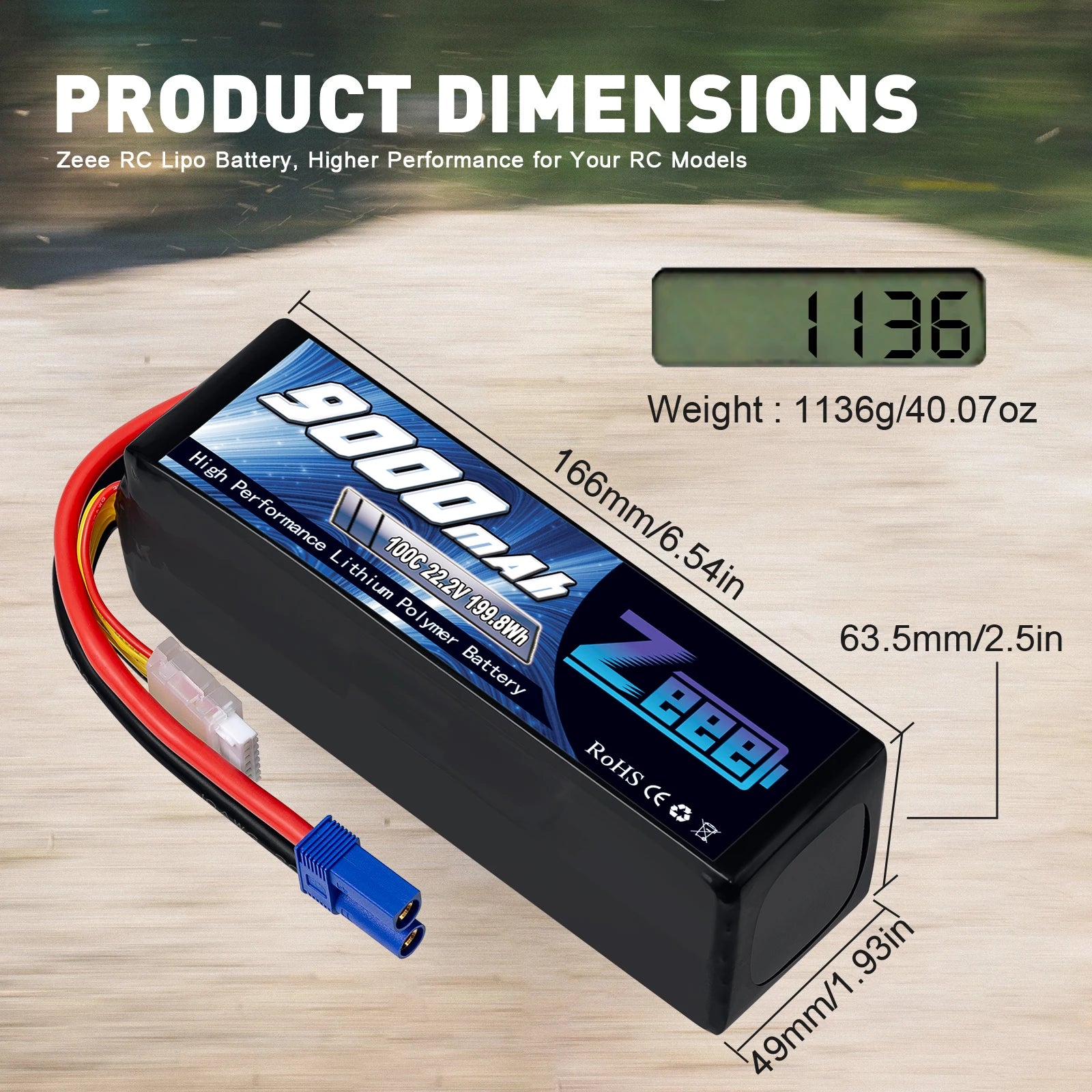 1/2units Zeee 6S 9000mAh Lipo Battery 22.2V 100C Softcase with EC5 Plug for RC Car Boat FPV Drones Airplane Buggy RC Model Parts