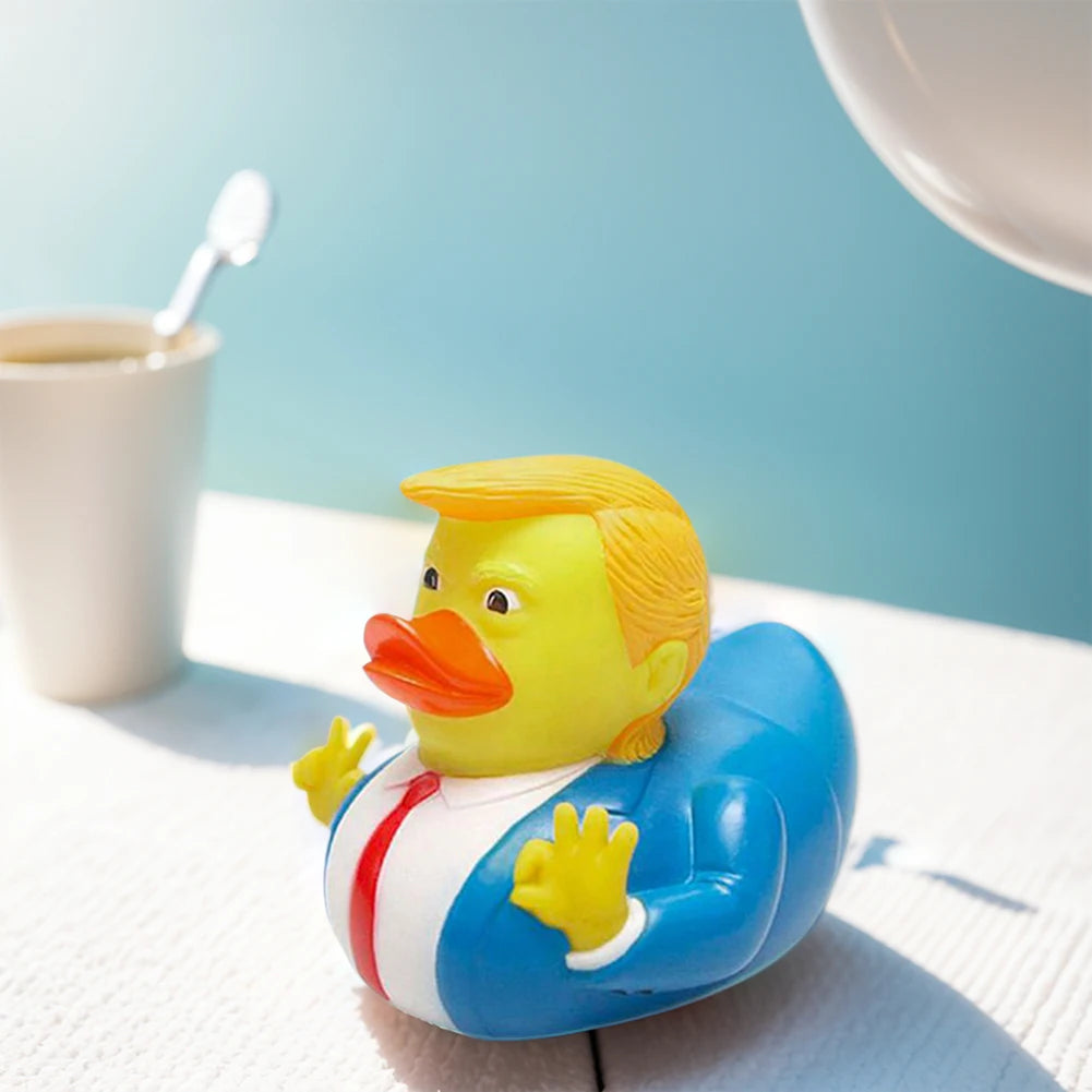 Novelty Trump Rubber Duck Bath Toy Rubber Duckies Trump Merchandise Funny Duck Toy US President Baby Toy for Kids Baby Gift