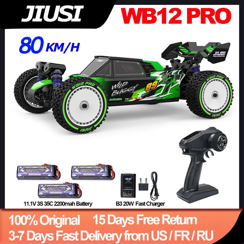 JIUSI WB12 PRO 1/12 Racing Car 80km/h Brushless 4WD RC Car High Speed 2.4G Remote Control Car Competitive Off-road Boys RC Toy