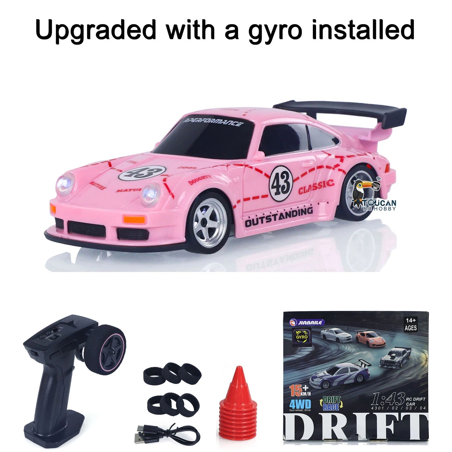US Stock RC Drift Car 1/43 RTR Race 4WD Gyro Four-wheel Drive Radio Control High Speed Model 2.4G Racing Drifting Cars Toy Model