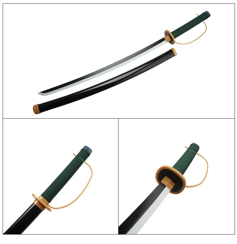 Roronoa Zoro Katana Anime Cosplay Wooden  Sword Toy Shanks Weapons Props Role-playing Halloween Gifts with Belt and Sword Holder