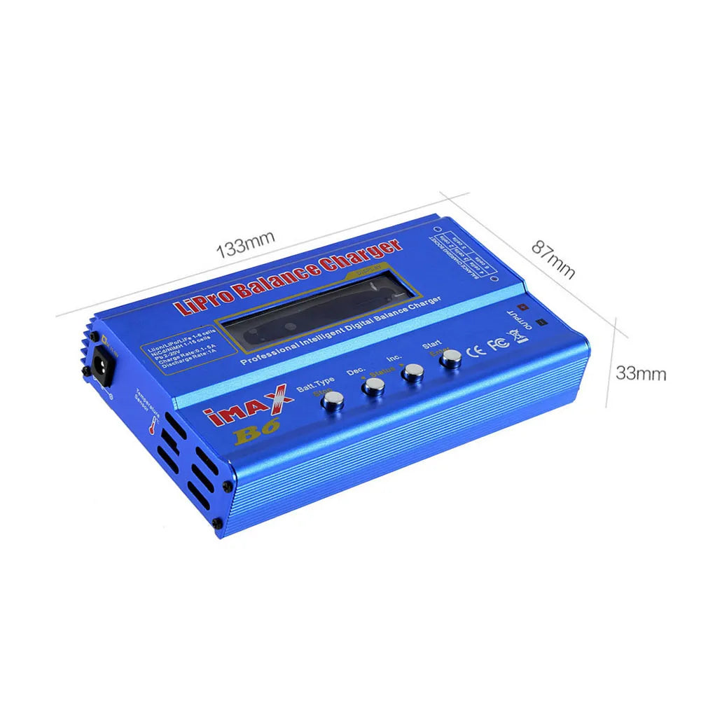IMAX B6 Lipo Balance Charger AC/DC Lipo Battery Charger LCD Dispaly Discharge Power 5W 18V 6A for LiPo NiMH NiCd LiFe Pb Battery