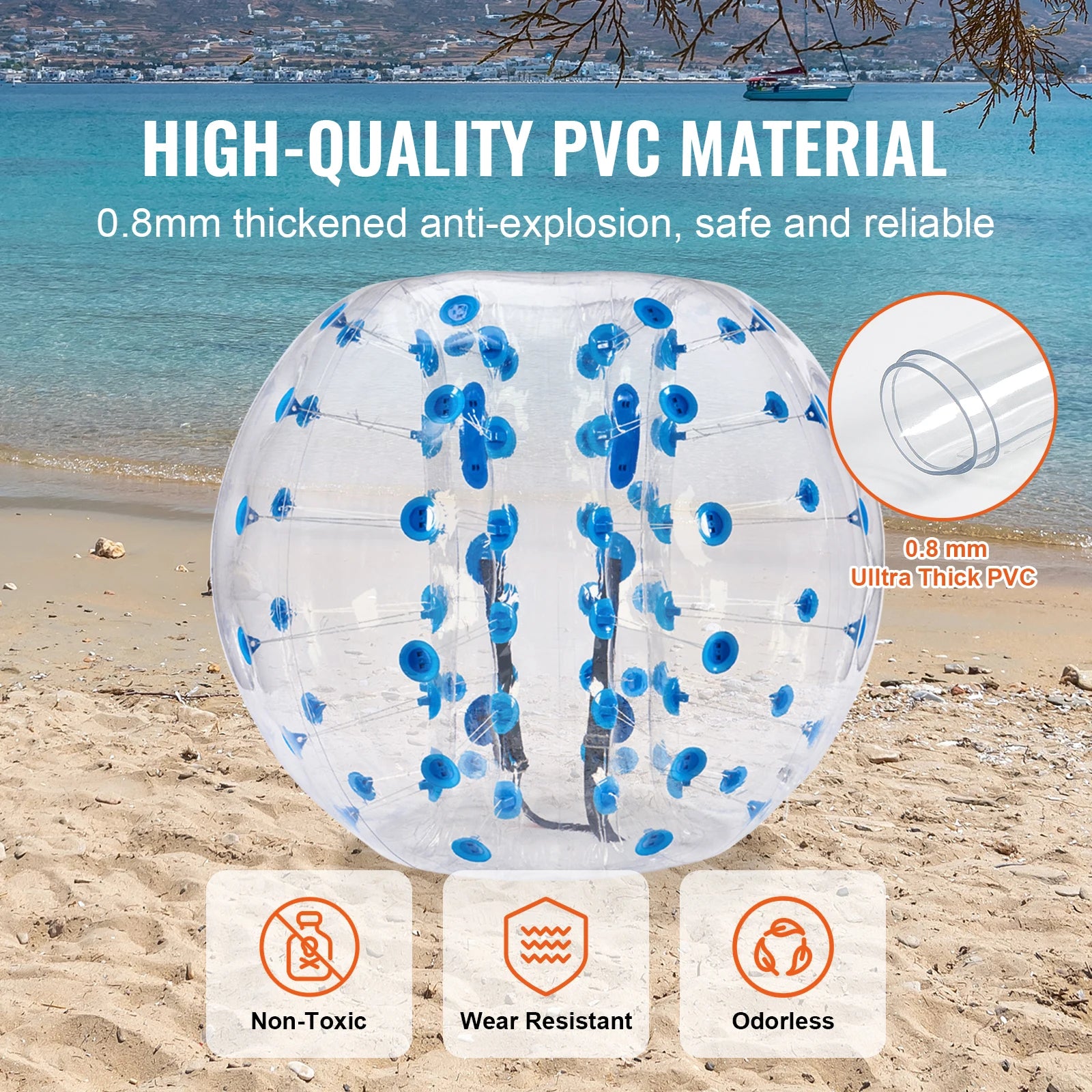 SucceBuy 5FT/1.5M Inflatable Bumper Ball Body Sumo Zorb Balls for Teen & Adult 0.8mm Thick PVC Human Hamster Bubble Balls