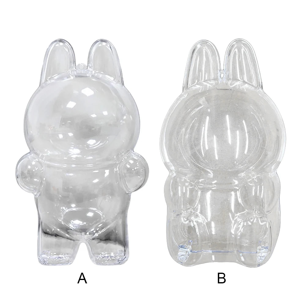 2025 LABUBU Clear Macaron Case Dust Case Popmart Bubble Mart Doll Accessories Elf Doll Cover Storage Box Christmas New Year Gift
