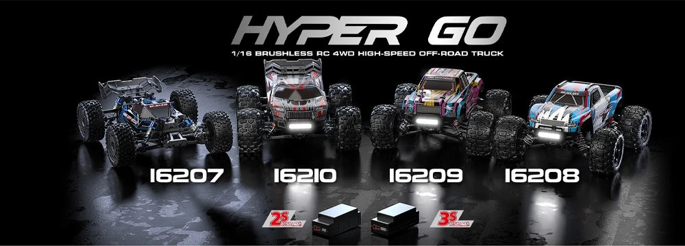 HYPER GO MJX 16207 1/16 RC Car Brushless 2.4G 4WD Racing Car Brushless 70KM/h Off-Road Remote Control RC Truck Hobby Toy