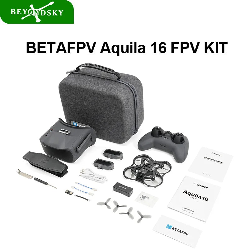 BETAFPV Aquila16 FPV Kit ELRS 2.4G LiteRadio 2 SE VR03 FPV Goggles Aquila 16 25-350mW VTX 1102 18000KV Brushless Motor