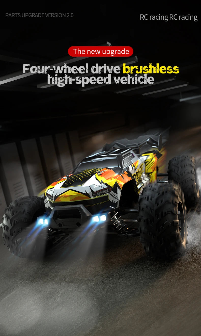 Teeggi 16101 /16102 PRO 1:16 High Speed RC Car With LED Light Drift 70KM/H 4WD RC Off-Road Car Monster Truck Toy For Kid Gifts
