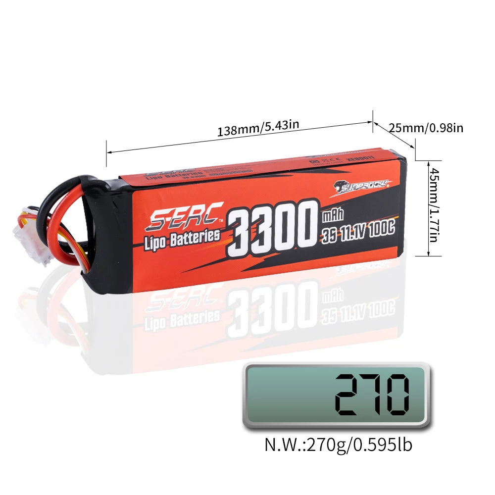 SUNPADOW 2S 3S 4S Lipo Battery for 3300mAh 4000mAh 6500 7.4V14.8V 130C TRX RC Buggy Truggy Vehicle Car Tank Monster Truck Hobby