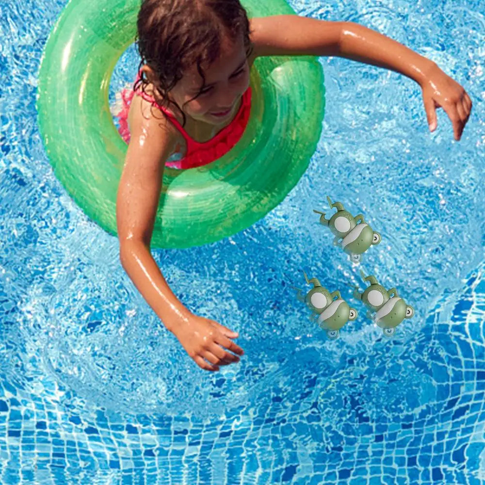 2023 New Baby Bath Toys For Children New Baby Bath Swimming Bath Toy Cute Frogs Clockwork Bath Toy Swimming Water Clockwork Toys