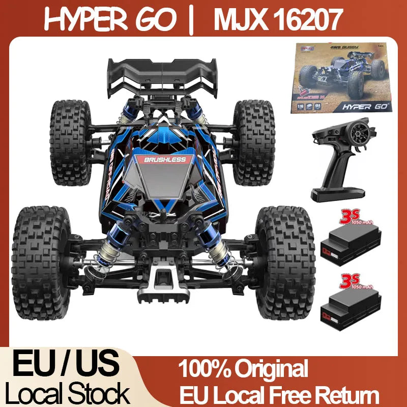 HYPER GO MJX 16207 1/16 RC Car Brushless 2.4G 4WD Racing Car Brushless 70KM/h Off-Road Remote Control RC Truck Hobby Toy