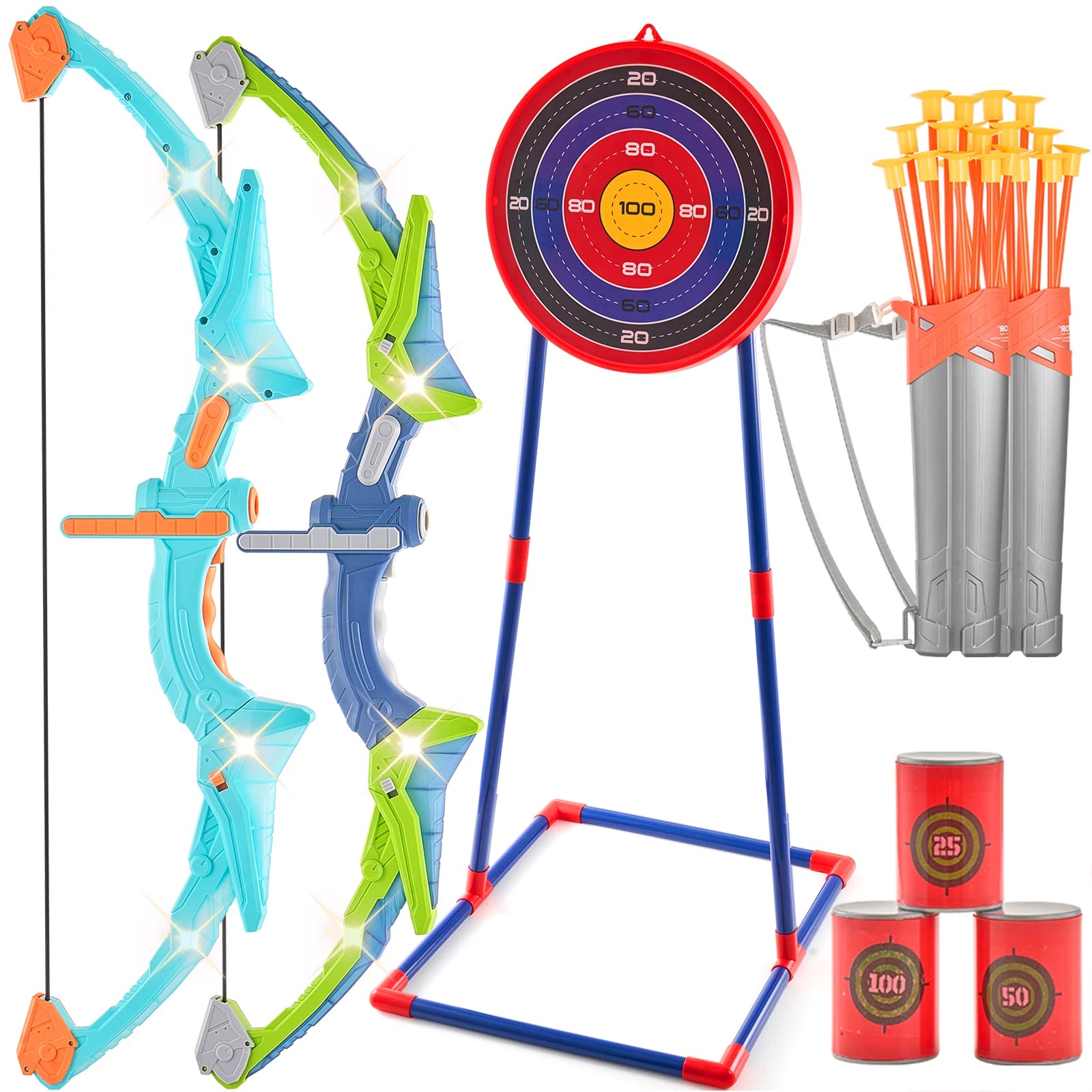 SucceBUy Bow & Arrows For Children Kids Archery Bow Practice Recurve Outdoor Sports Game Hunting Shooting Toy Boys Gift Bow Kit