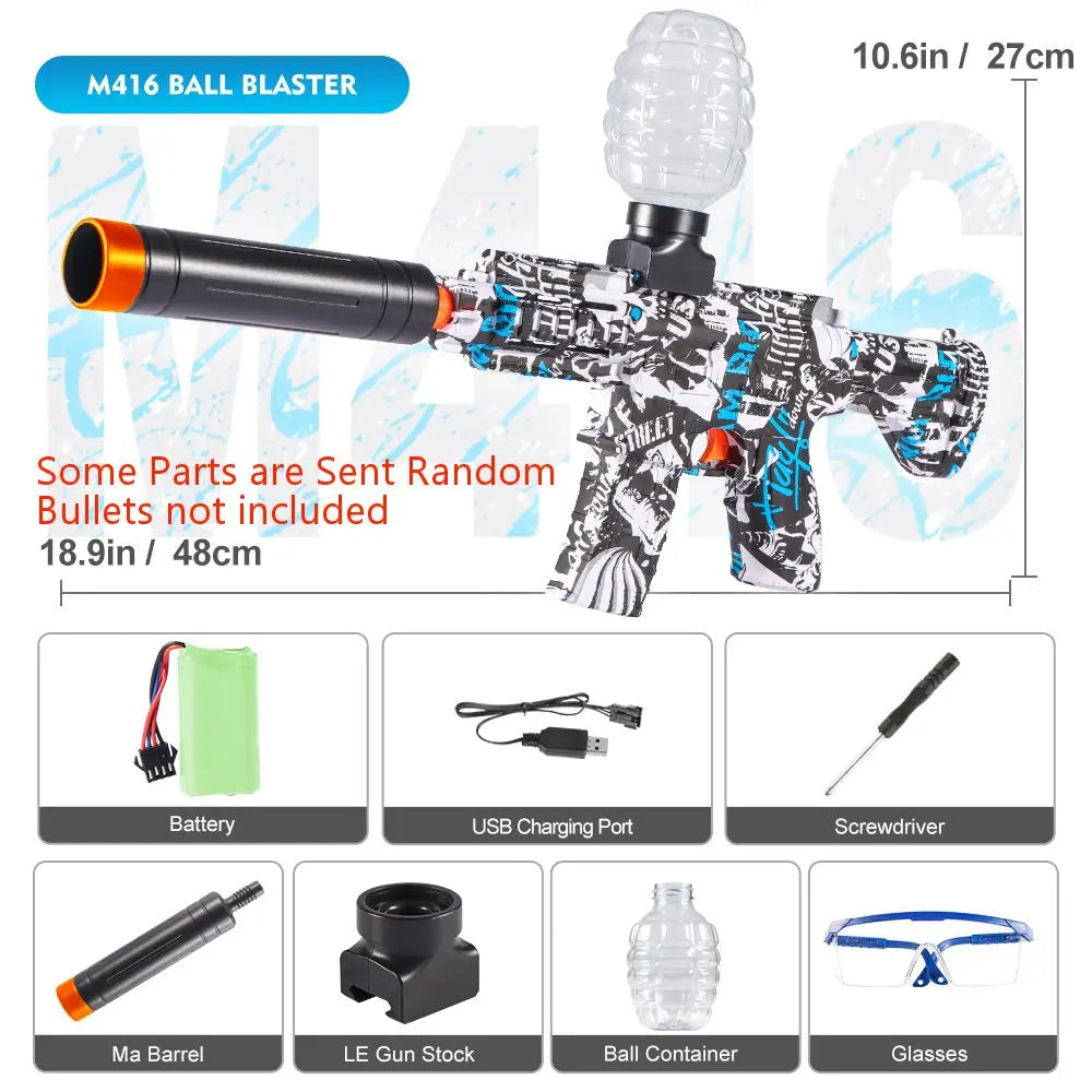 M416 Electric Blaster Gun Toys, Rechargeable Automatic Outdoor Toys for Team Family Activities, Perfect Gift(Bullets Excluded)