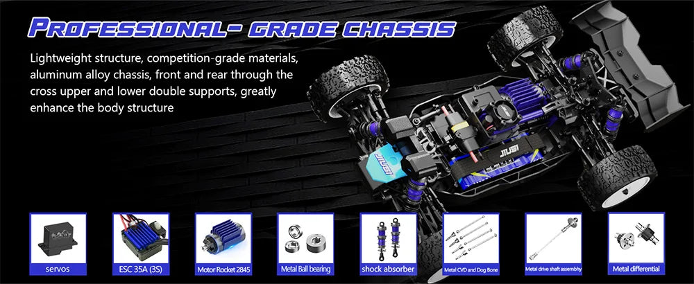 JIUSI WB12 PRO 1/12 Racing Car 80km/h Brushless 4WD RC Car High Speed 2.4G Remote Control Car Competitive Off-road Boys RC Toy