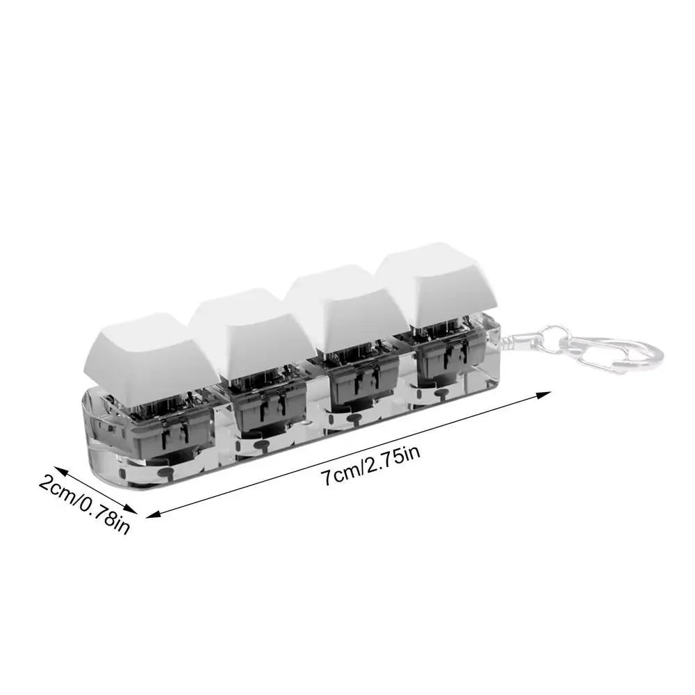 Keyboard Button Fidgets Toy 4-Button Party Stress Relief DIY Fidget Button Keycap Fidget With Sound Light Led Light Stress Toy