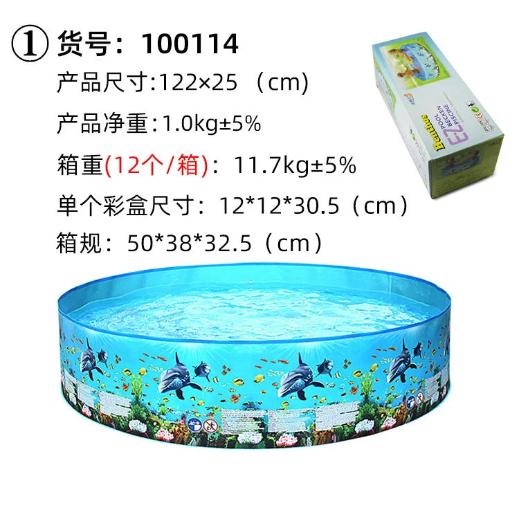 Nuwani PVC Folding Swimming Pool for Kids Toddlers - Non-Inflatable Outdoor Backyard Pool for Adults, Kids, Pets