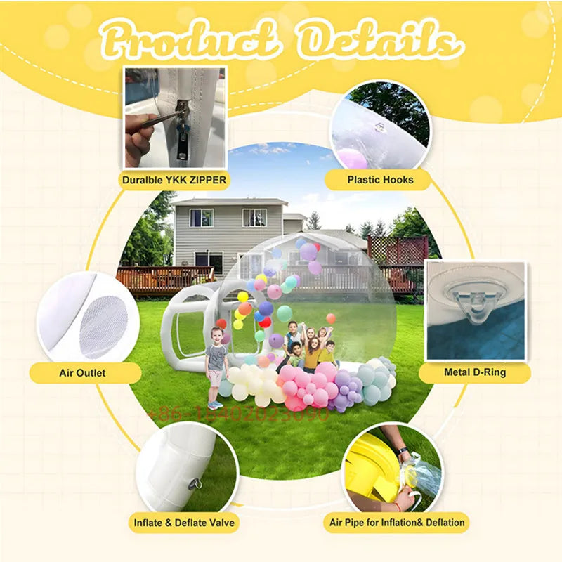 Factory Camping Tent House Outdoor Bubble Tent Inflatable Transparent Dome Clear Bubble Tent House for camping