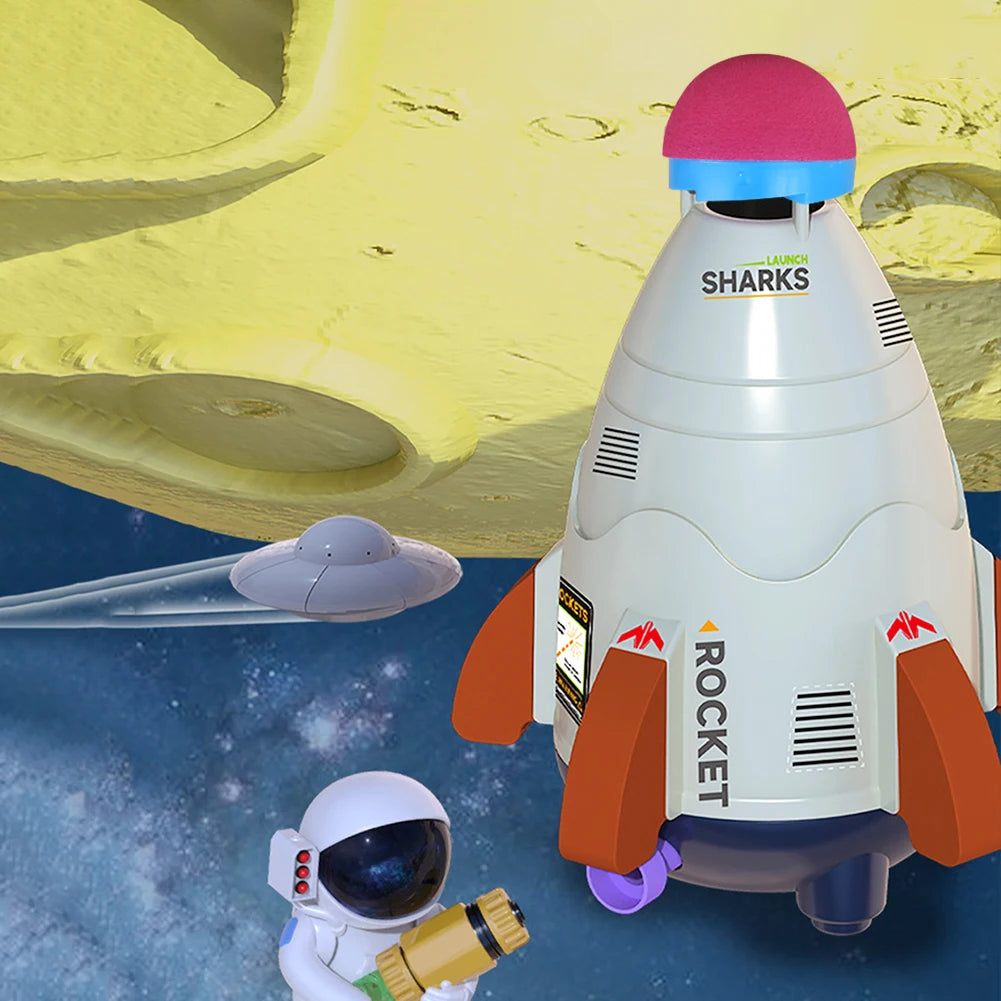 Creative Space Rocket Sprinkler Rotating Water Powered Launcher Summer Fun Entertainment for Outdoor Garden Yard Water Spray Toy