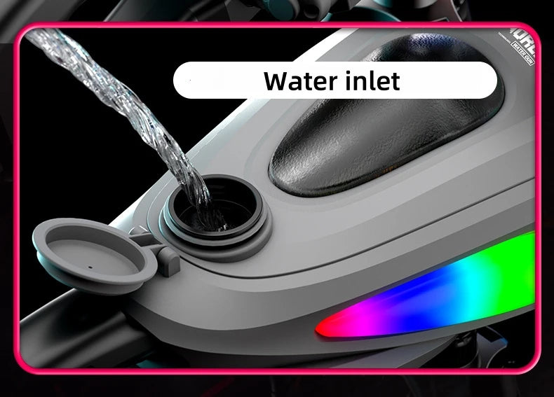 Electric Dual Muzzle Gatling Water Gun Toy with LIights Large Capacity Water Pistol Spray Blaster Pool Summer Toy for Kids Adult