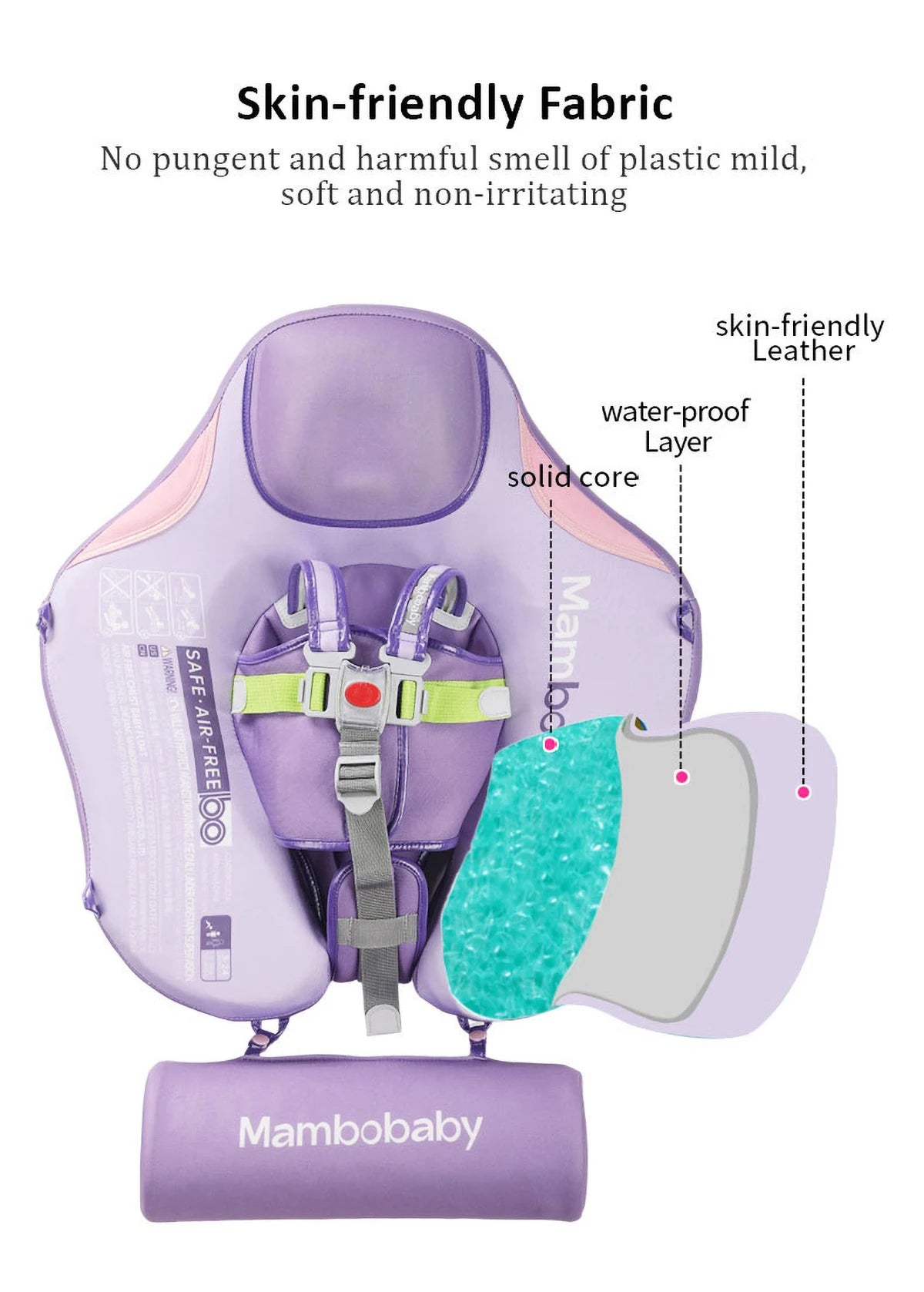 Mambobaby Baby Float With Canopy Swimming Ring For Infant No Inflation Pool Floaties Accessories 6-10 Months 1 Years Water Toys