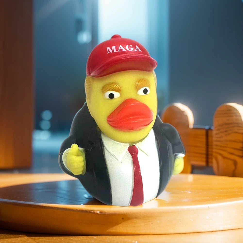Novelty Trump Rubber Duck Bath Toy Rubber Duckies Trump Merchandise Funny Duck Toy US President Baby Toy for Kids Baby Gift